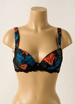 Sutien efect material satinat top sutien modelat negru MORGAN femeie