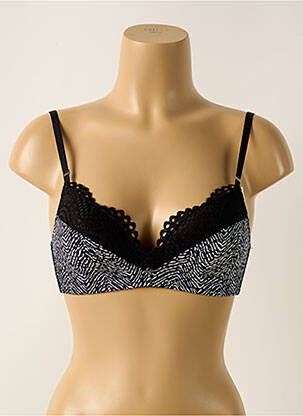 Sutien efect material satinat top sutien modelat negru MORGAN femeie
