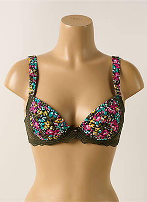 Sutien efect material satinat top sutien modelat verde MORGAN femeie