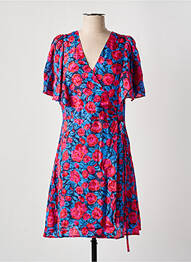 Rochie midi imprimeu floral mâneci scurte albastru LA PETITE ETOILE femeie