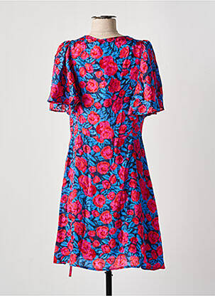 Rochie midi imprimeu floral mâneci scurte albastru LA PETITE ETOILE femeie