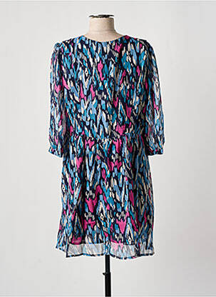 Rochie midi mâneci 3/4 mâneci 3/4 albastru GRACE & MILA femeie