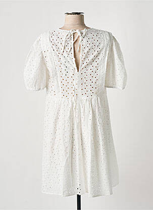 Rochie scurtă croială evazată mâneci scurte alb GRACE & MILA femeie