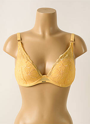 Sutien efect material satinat top sutien modelat galben CHANTELLE femeie