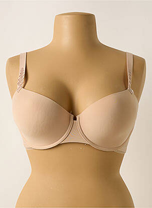 Sutien efect material satinat top sutien push-up culoare piersică SIMONE PERELE femeie