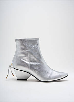 Botine/ghete material neted toc de 4 la 6 cm argintiu REIKE NEN femeie