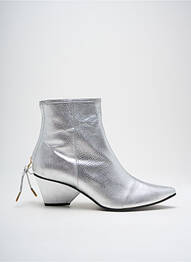 Botine/ghete material neted toc de 4 la 6 cm argintiu REIKE NEN femme