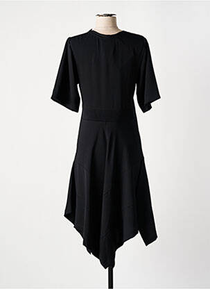 Rochie midi croială fluidă mâneci scurte negru KOCHÉ femeie
