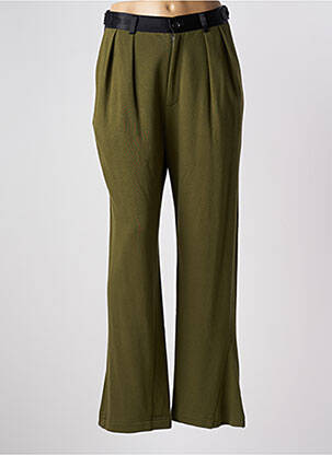 Pantalon drept elasticitate talie înaltă verde KOCHÉ femeie