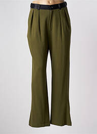 Pantalon drept elasticitate talie înaltă verde KOCHÉ femeie