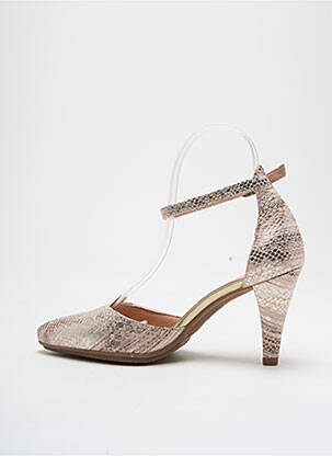 Sandale/pantofi decupați material neted toc de 4 la 6 cm auriu KARSTON femeie