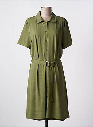 Rochie midi croială fluidă mâneci scurte verde HBT femeie
