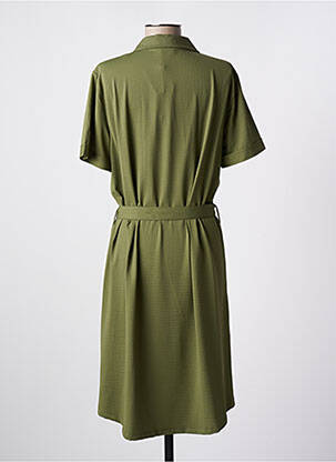 Rochie midi croială fluidă mâneci scurte verde HBT femeie