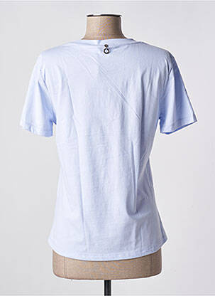 Tricou croială dreaptă mâneci scurte albastru RELISH femeie
