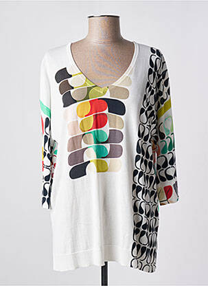 Pulover guler în v mâneci 3/4 bej JEI'S BY LETIZIA DENARO femme