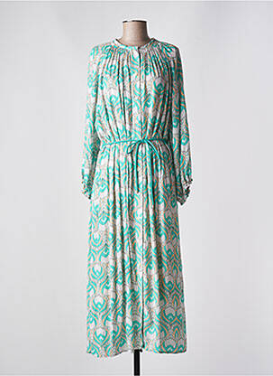 Rochie lungă mâneci lungi mâneci lungi verde SEE U SOON femeie