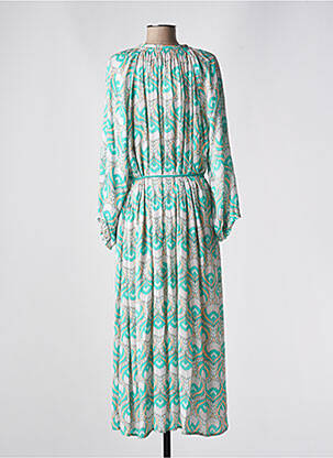 Rochie lungă mâneci lungi mâneci lungi verde SEE U SOON femeie