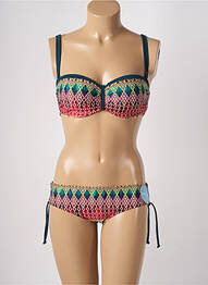 Costum de baie din două piese elasticitate top bentiță roșu OLYMPIA femme