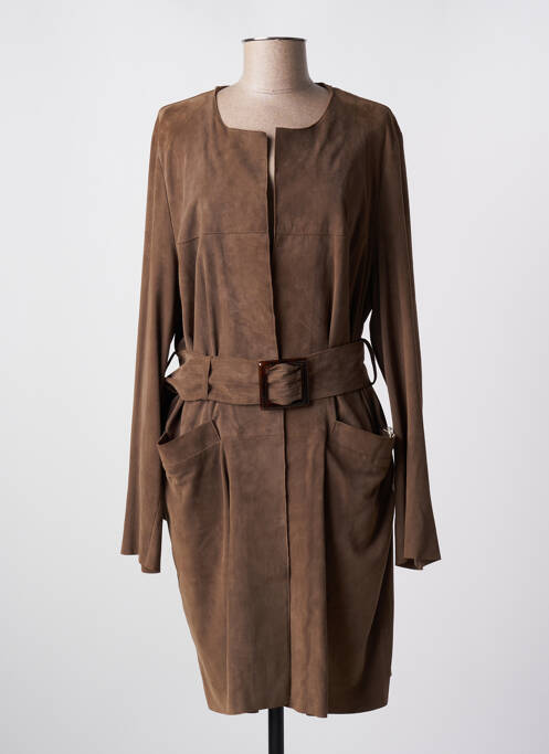 Geacă din piele maro CANADIENNE GRIFFES femeie