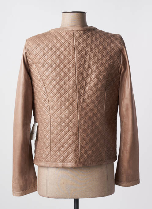 Geacă din piele maro TRAPPER QUEENS femeie