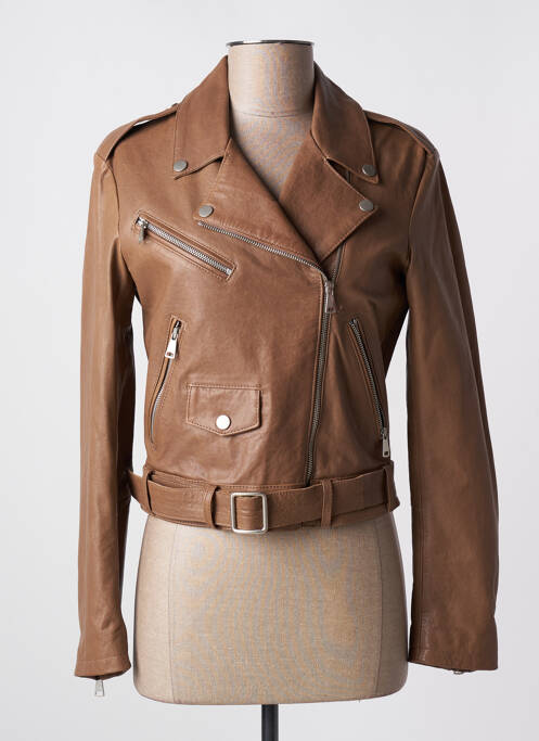 Geacă din piele maro LA CANADIENNE femeie