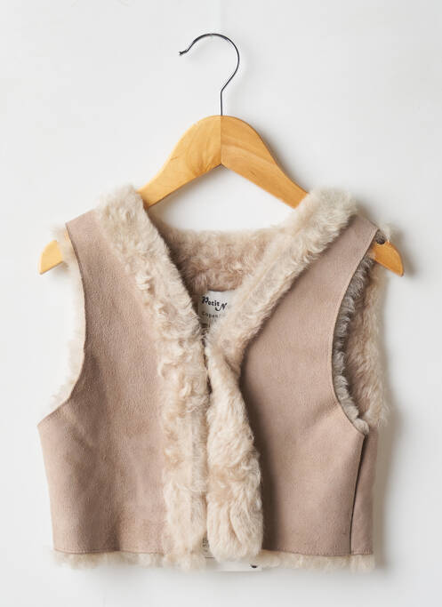 Vestă fără mâneci bej PETIT NORD fată