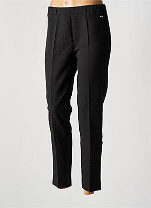 Pantalon slim talie elastică mărime normală negru TELMAIL femeie