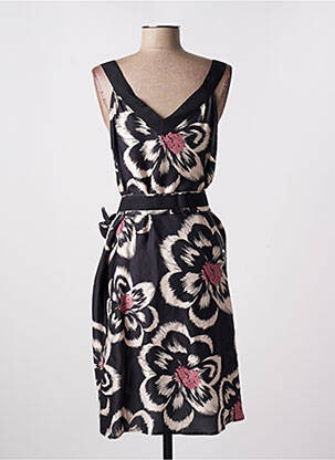 Rochie midi imprimeu floral fără mâneci negru ELEONORA AMADEI femeie