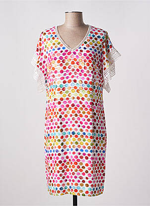 Rochie midi croială fluidă mâneci scurte alb PAUSE CAFE femeie