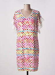 Rochie midi croială fluidă mâneci scurte alb PAUSE CAFE femme