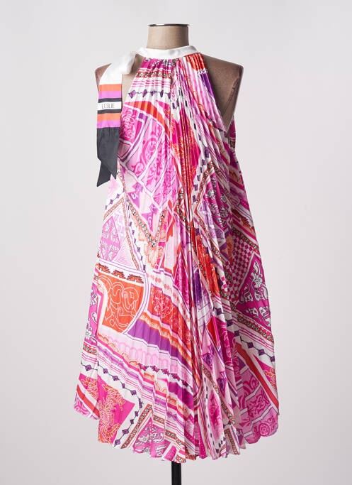 Rochie midi roz LESLIE femeie