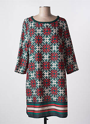Rochie scurtă croială fluidă mâneci 3/4 verde ELEONORA AMADEI femeie
