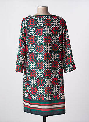 Rochie scurtă croială fluidă mâneci 3/4 verde ELEONORA AMADEI femeie
