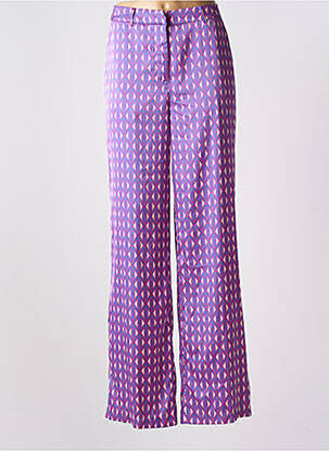 Pantalon larg talie cu cleme talie înaltă violet LOLA CASADEMUNT femeie