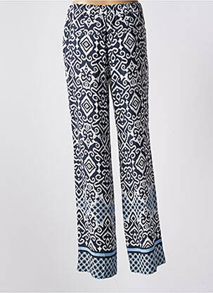 Pantalon larg țesătură poplin talie înaltă albastru GARDEUR femeie