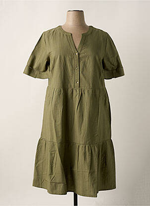 Rochie midi mâneci scurte mâneci scurte verde SHEEGO femeie