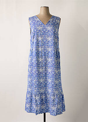 Rochie lungă croială evazată fără mâneci albastru SHEEGO femeie