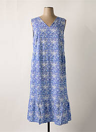 Rochie lungă croială evazată fără mâneci albastru SHEEGO femme