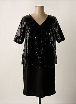 Rochie midi mâneci scurte mâneci scurte negru SHEEGO femeie