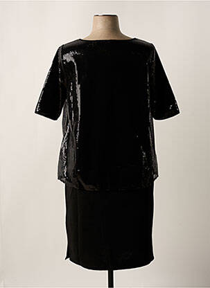 Rochie midi mâneci scurte mâneci scurte negru SHEEGO femeie
