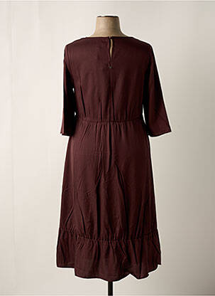 Rochie midi mâneci 3/4 mâneci 3/4 maro SHEEGO femeie