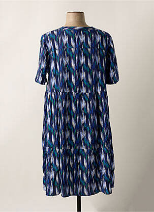 Rochie midi imprimeu fantezie mâneci scurte albastru SHEEGO femeie