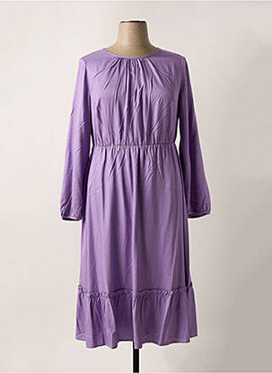 Rochie midi croială fluidă mâneci lungi violet SHEEGO femeie
