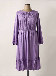 Rochie midi croială fluidă mâneci lungi violet SHEEGO femme