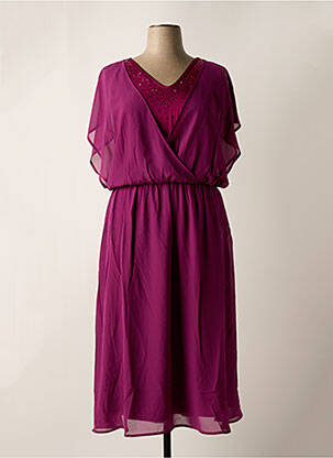 Rochie lungă mâneci scurte mâneci scurte violet SHEEGO femeie