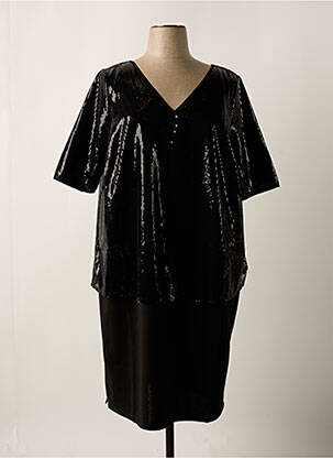 Rochie midi mâneci scurte mâneci scurte negru SHEEGO femeie