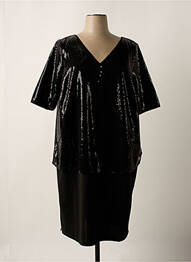 Rochie midi mâneci scurte mâneci scurte negru SHEEGO femme