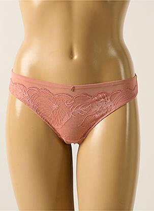 Tanga efect material satinat roz CHANTELLE femeie