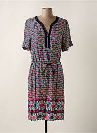 Rochie midi croială fluidă mâneci scurte roz CHRISTINE LAURE femeie