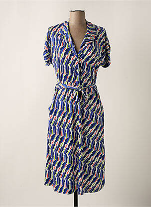 Rochie midi mâneci scurte mâneci scurte albastru SCORZZO femeie